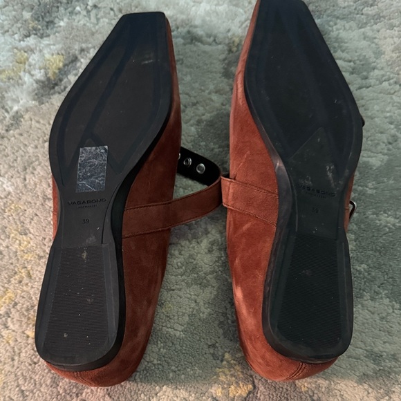 Vagabond Chestnut Suede Loafers with Buckle - Picture 6 of 7